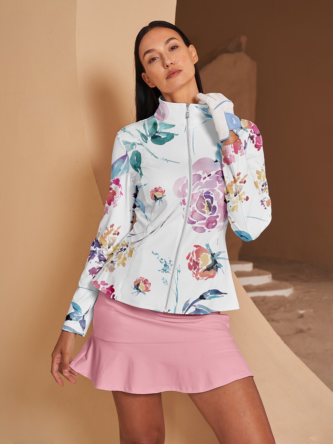 Veste de golf à volants Botanical Energy — protection solaire