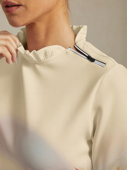 Botanical Energy ラッフルカラー ゴルフスウェットシャツ