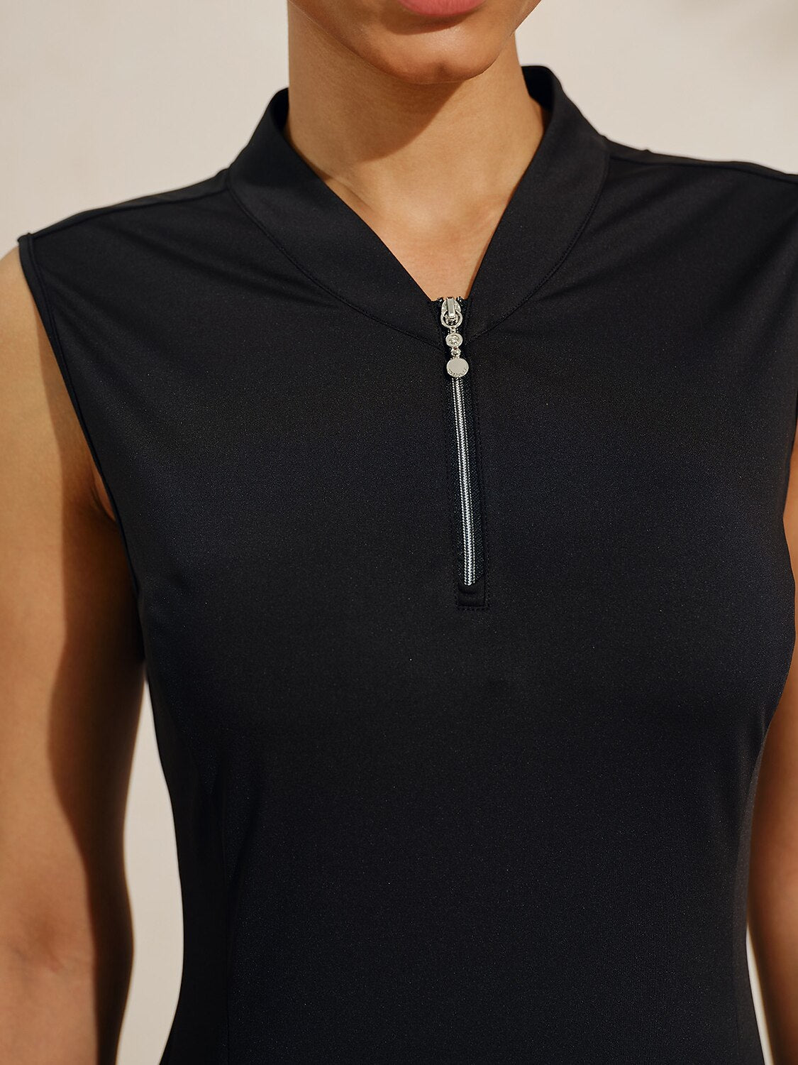 More Than Basic Sleeveless 38.5 Inch Pleated Dress