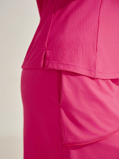 Premium Short Sleeve Color Block Quarterzip UPF50+