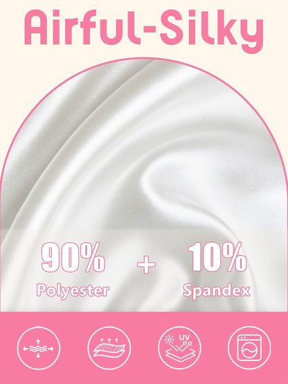 Jolie et féminine jupe-short soyeuse taille haute 19 pouces UPF50+