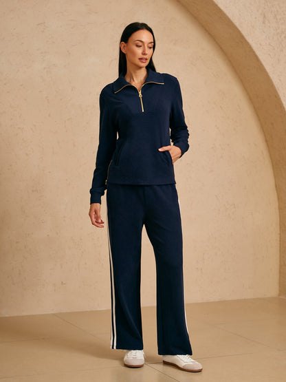 UltraSoft Velour Sudadera de Manga Larga con Cremallera Lateral