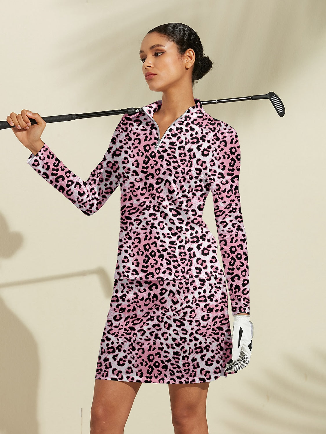 Wildlife Party Silky Golf Shirt Quarterzip UPF50+