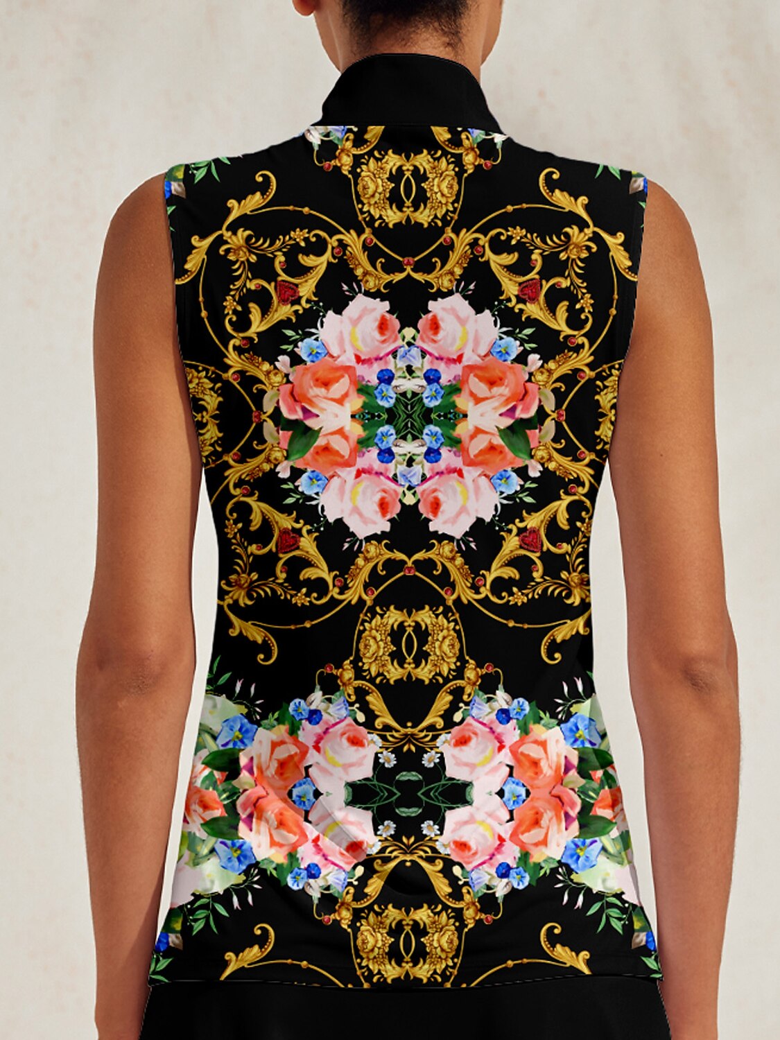 Hyped-up Tropical Golf Shirt Quarterzip UPF50+