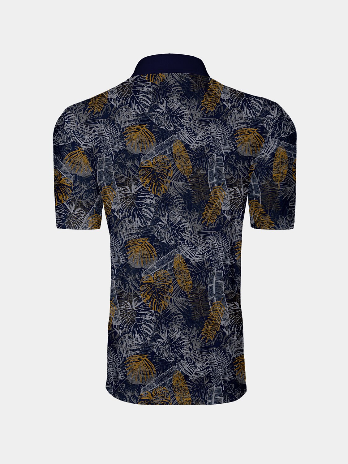 Hyped-up Tropical Men's Ribbed Collar Polo Top UPF50+