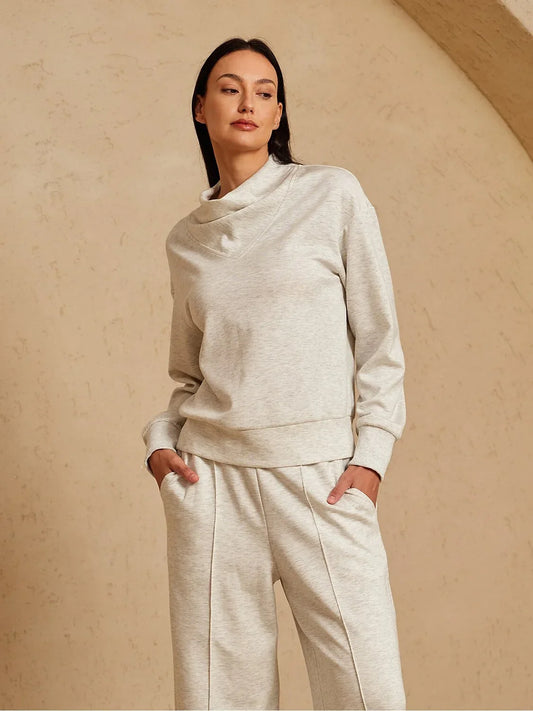 Sweat-shirt à col bénitier UltraDouce manches longues