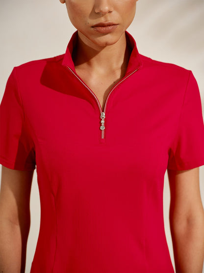 Ultrasoft Premium Short Sleeve Mock Neck Mesh Quarterzip UPF50+