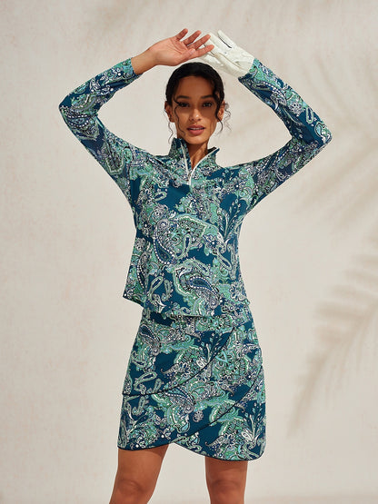 Premium Long Sleeve Mock Neck Quarterzip UPF50+