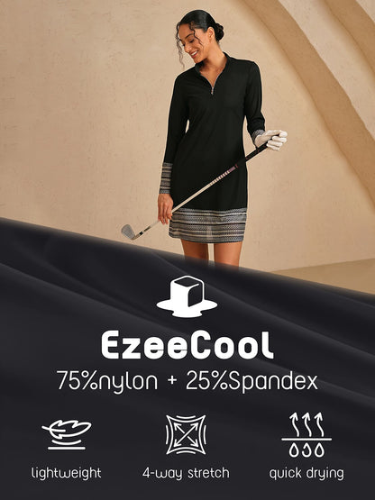 More Than Basic Printed Mesh 36.5 Inch Dress UPF50+