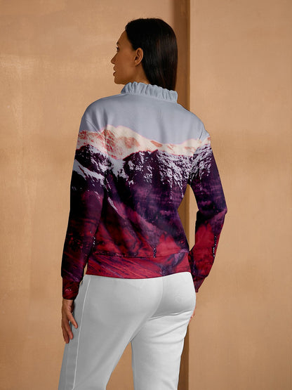 Inked Skins Long Sleeve Ruffle V-Neck Sweatshirt