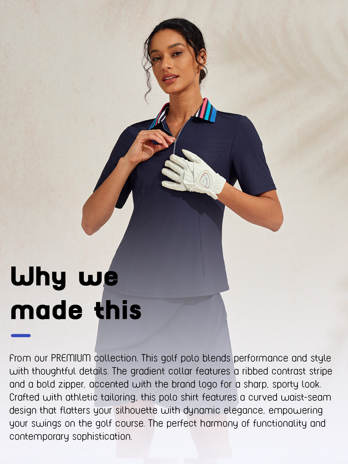 Premium Short Sleeve Color Block Quarterzip UPF50+