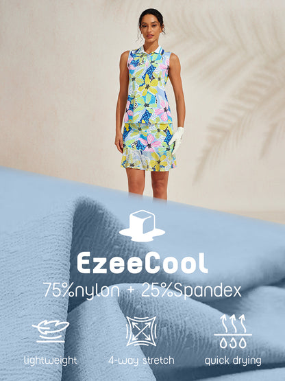 Polo Premium senza maniche con collo a coste UPF50+