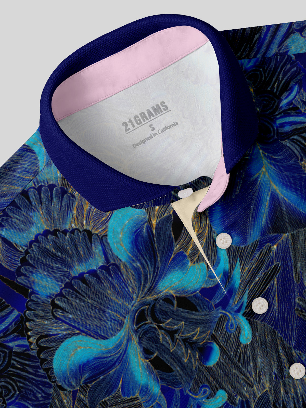 Hyped-up Tropical Herren-Poloshirt mit Rippkragen, UPF50+
