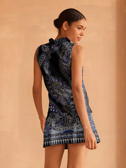 かわいらしいフェミニンなラッフルVネックタンクトップ UPF50+