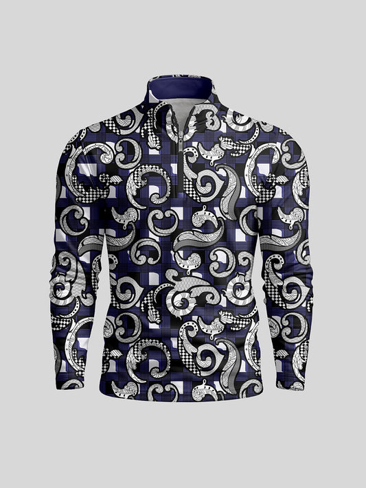 Maglia da golf Botanical Energy da uomo con zip a un quarto UPF50+