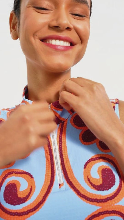 Premium Sleeveless Mock Neck 35.5 Inch Dress UPF50+