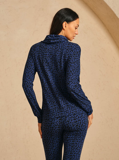 More Than Basic Leopard Lace Up Golf Sweatshirt