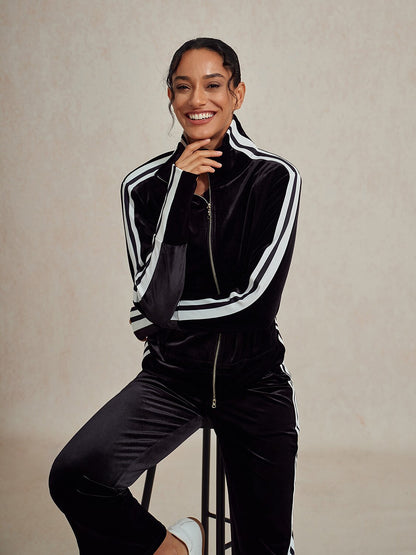 UltraSoft Velvet Chaqueta de Manga Larga con Cierre Completo