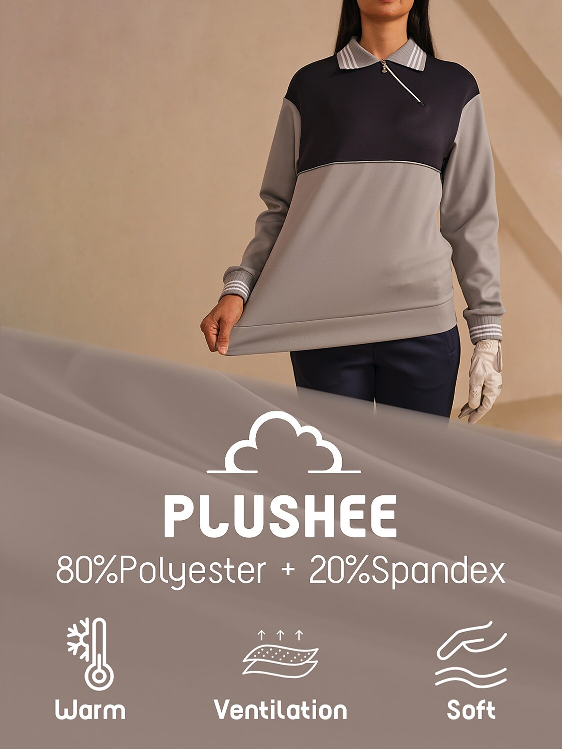 More Than Basic Asymmetrical Collar Golf Sweatshirt