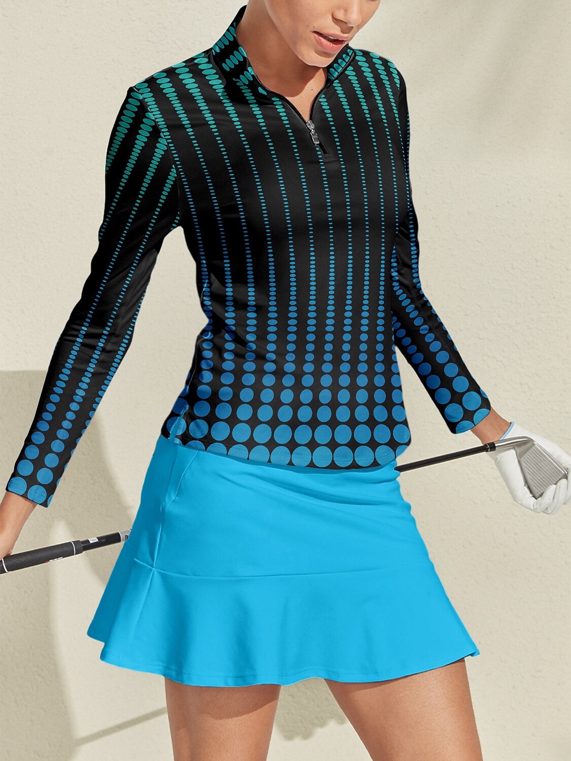 Hyper-prep Camiseta de Golf con Cuello Cuarto Cremallera UPF50+