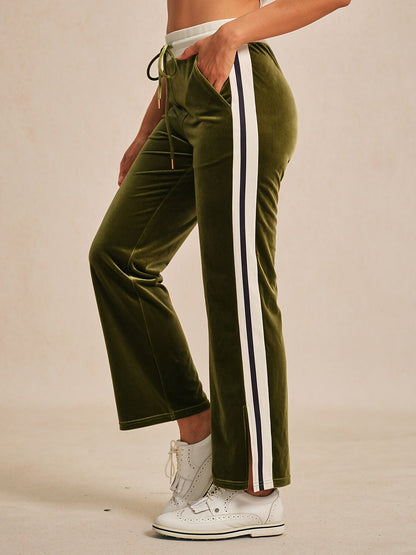 UltraSoft Velvet 40 Inch Stretch Drawstring Wide Leg Pants
