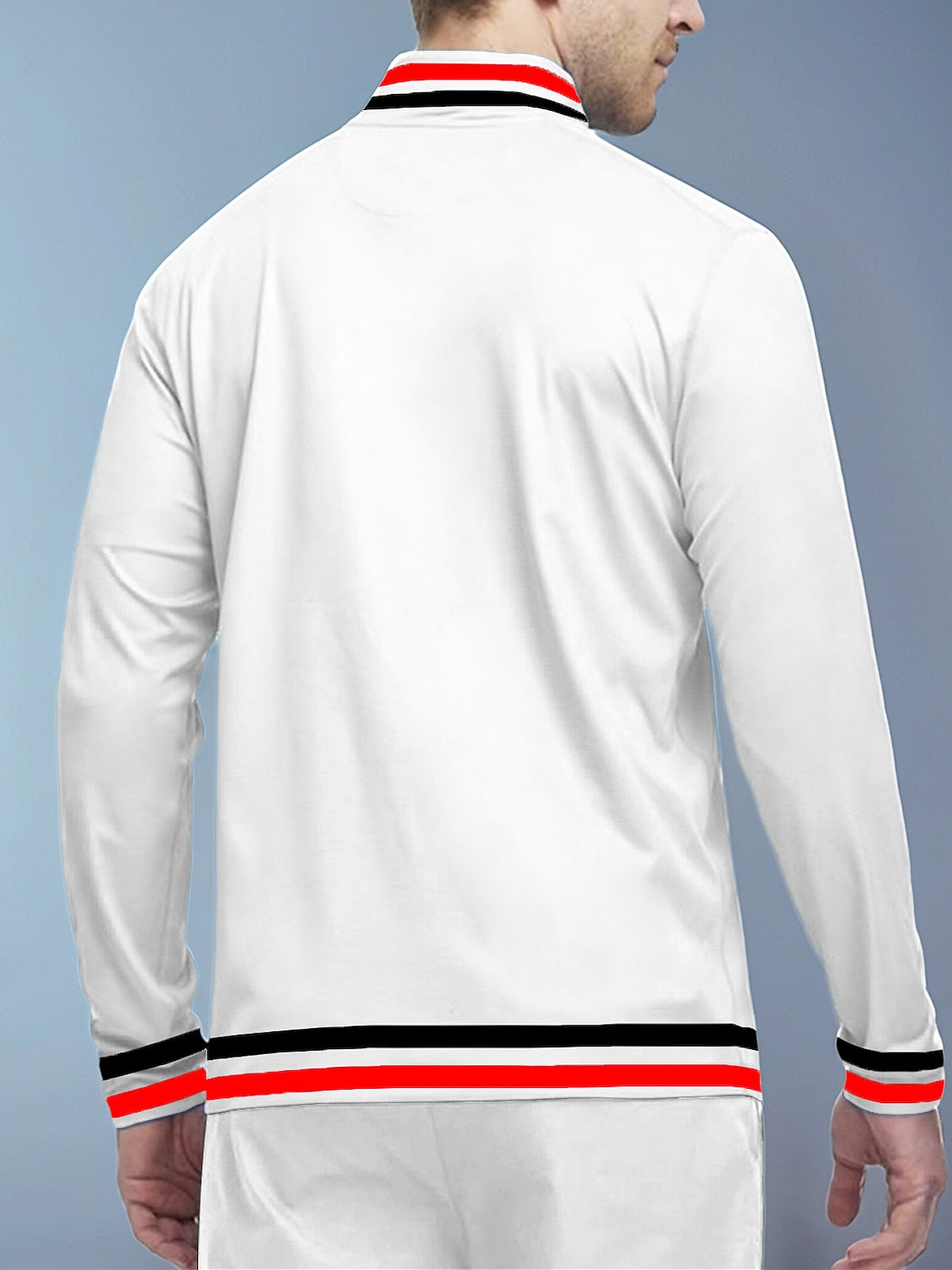 Speels nautisch heren golfshirt met kwart rits UPF50+