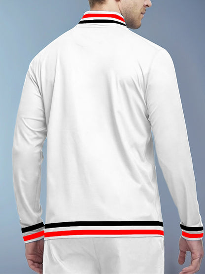 Speels nautisch heren golfshirt met kwart rits UPF50+