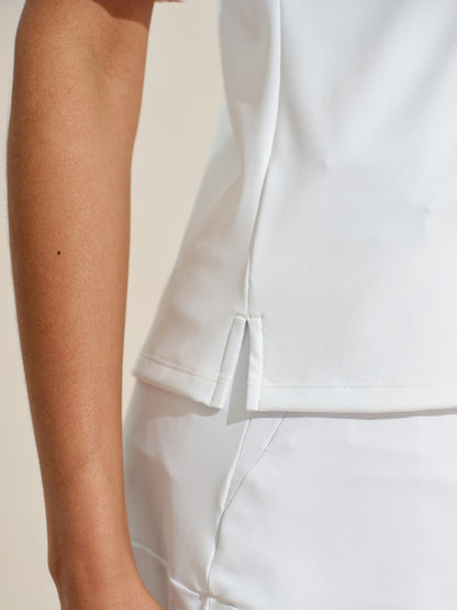 More Than Basic Half Sleeve Curve V-Neck Polo Top UPF50+