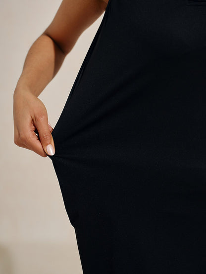 More Than Basic Ruffle V-Neck Sleeveless Dress UPF50+