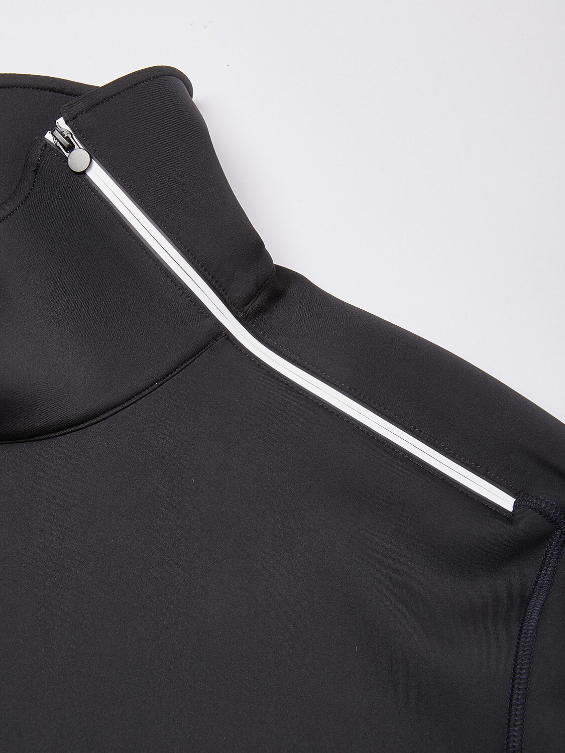 Sudadera básica para hombre con cuello irregular y cremallera, manga larga