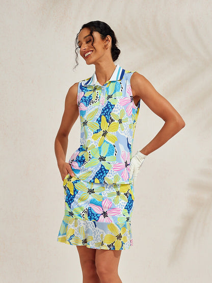 Polo Premium senza maniche con collo a coste UPF50+