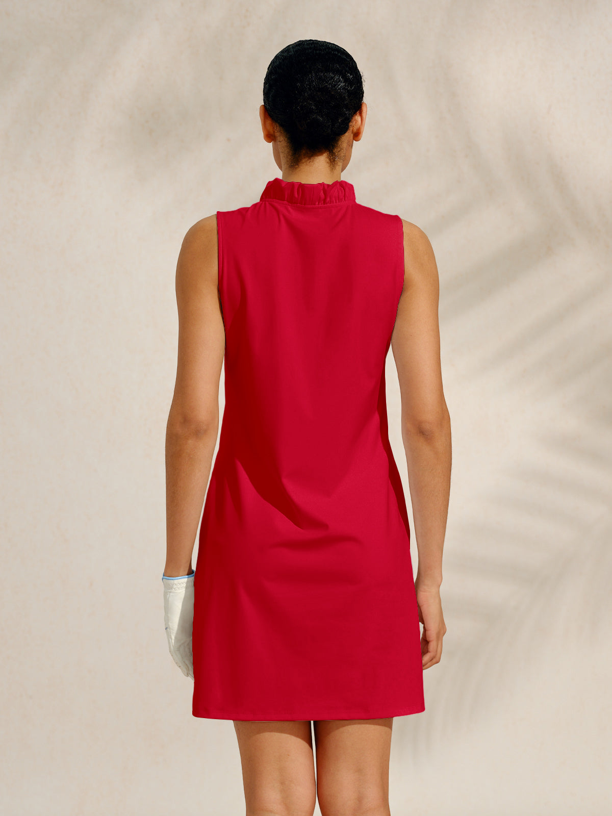 More Than Basic Ruffle V-Neck Sleeveless 36.5 Inch Dress UPF50+