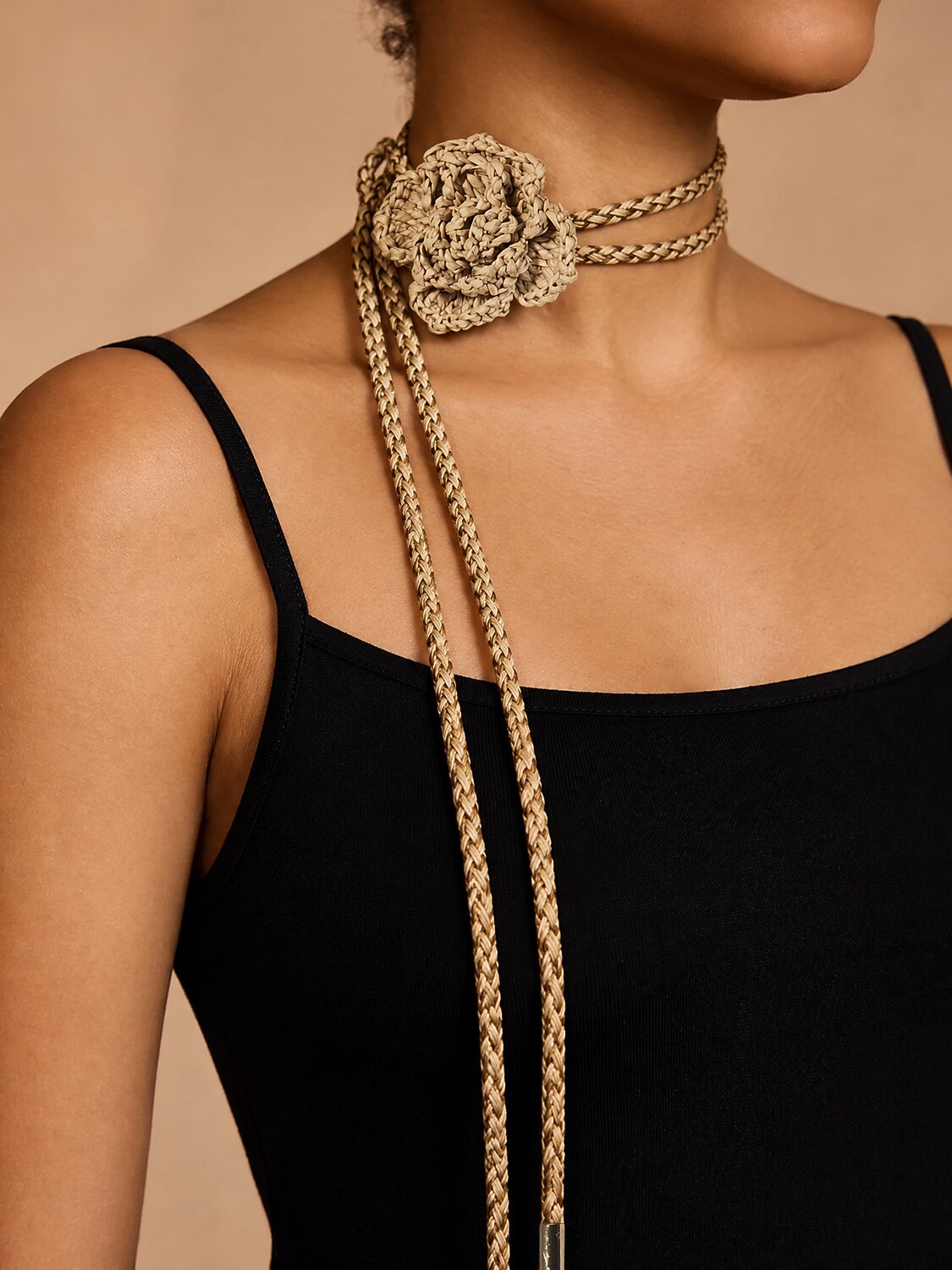 Desert Rose Raffia Rope Belt