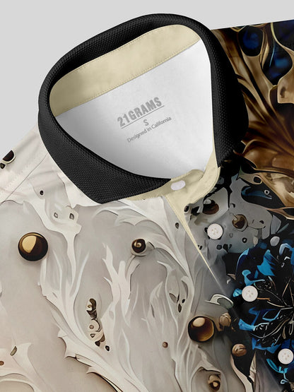 Botanical Energy Men's Ribbed Collar Polo Top UPF50+