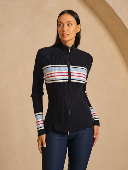 More Than Basic Golf Full Zip Sweater