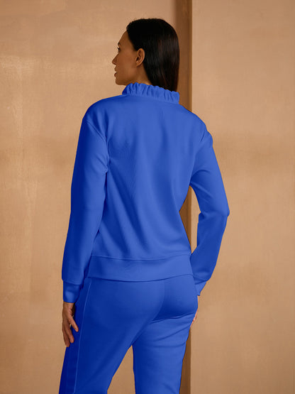 UltraSoft Long Sleeve Ruffle V-Neck Sweatshirt