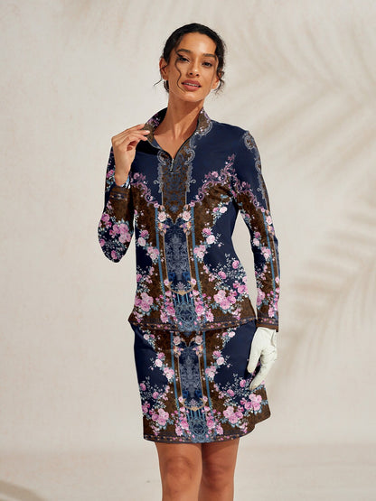 Pretty Feminine Silky Golf Shirt Quarterzip UPF50+