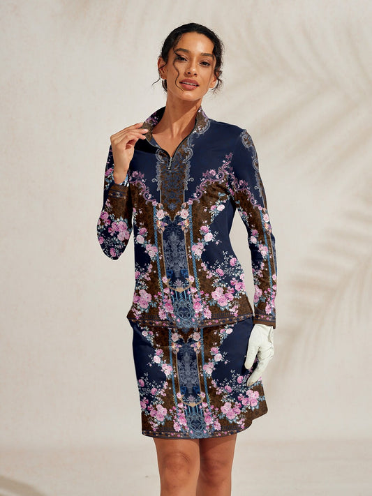 Pretty Feminine Silky Golf Shirt Quarterzip UPF50+