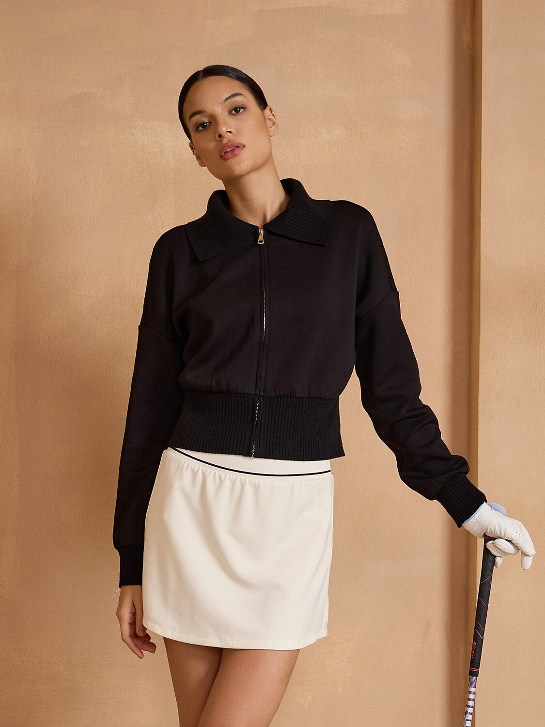 More Than Basic Full Zip Cropped Golf Jacket