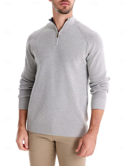 기본 이상의 남성용 골프 쿼터 집 스웨터