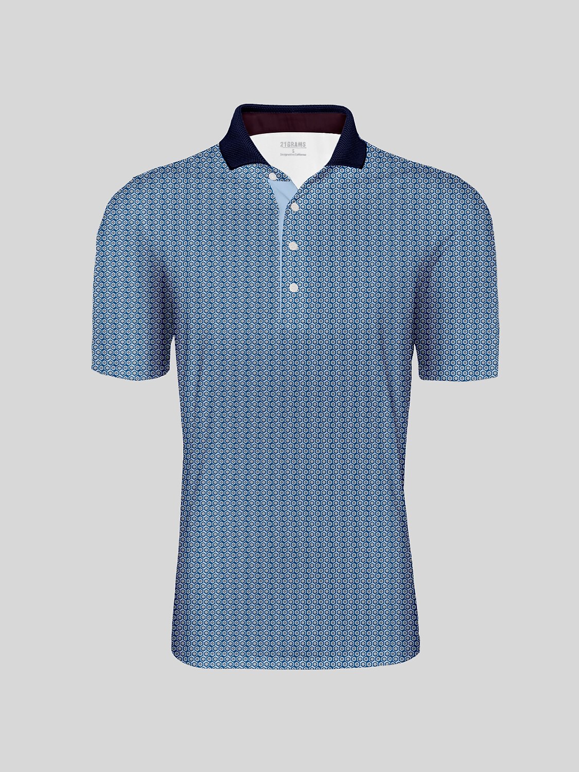 Playful Nautical Men's Ribbed Collar Polo Top UPF50+