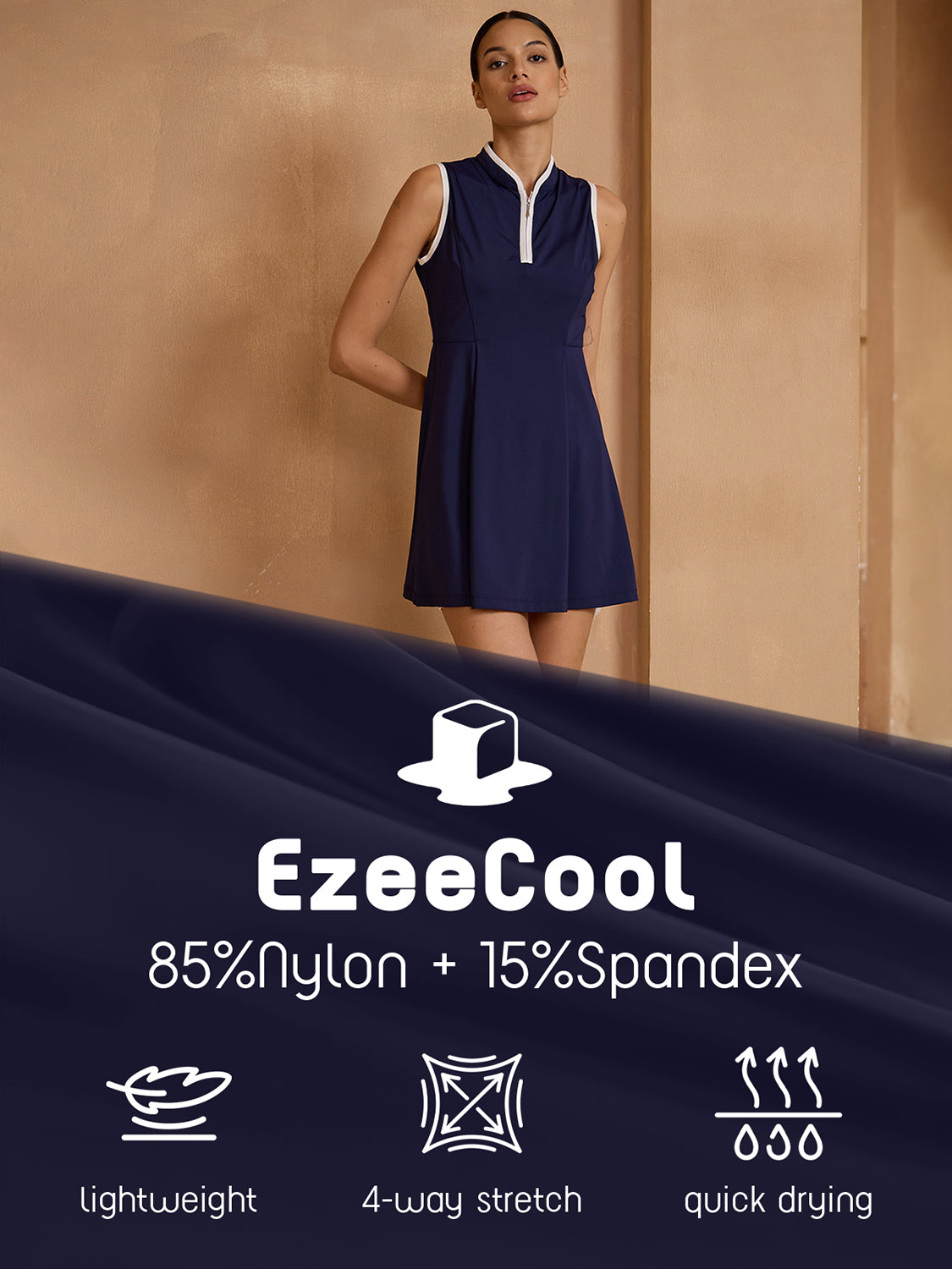 Navycore Sleeveless Color Block Golf Dress