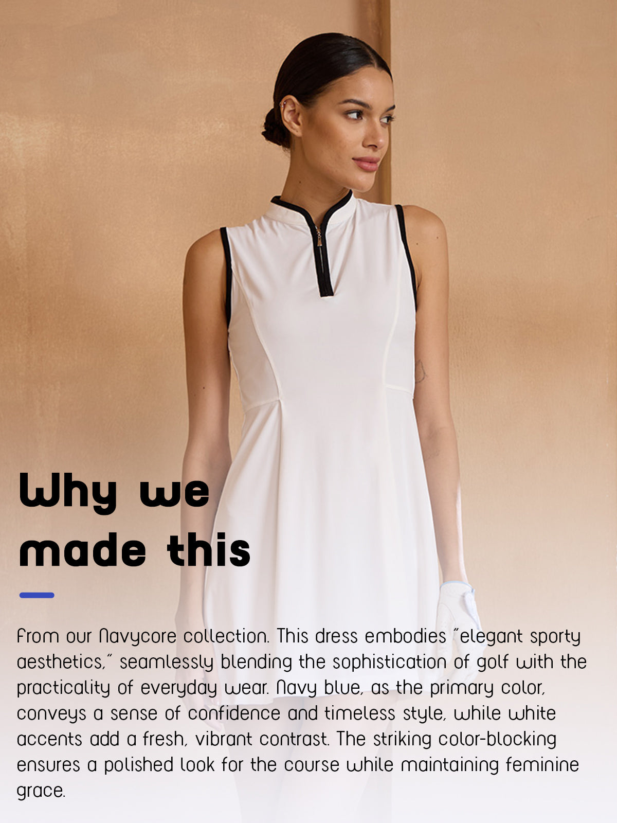 Navycore Sleeveless Color Block Golf Dress