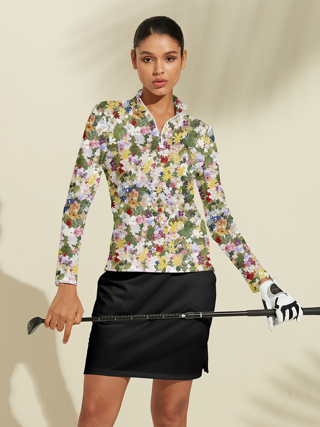 Botanical Energy Silky Golf Shirt Quarterzip UPF50+