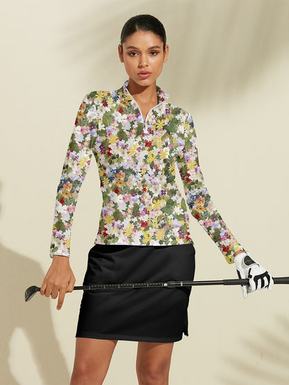 Botanical Energy Silky Golf Shirt Quarterzip UPF50+