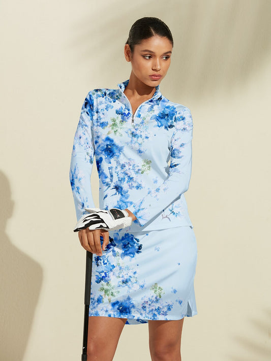 Botanical Energy Silky Golf Shirt Quarterzip UPF50+