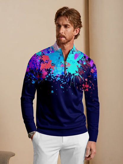 Inked Skins Men's Golf Shirt Quarterzip UPF50+