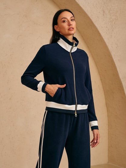 UltraSoft Velour Long Sleeve Full Zip Jacket