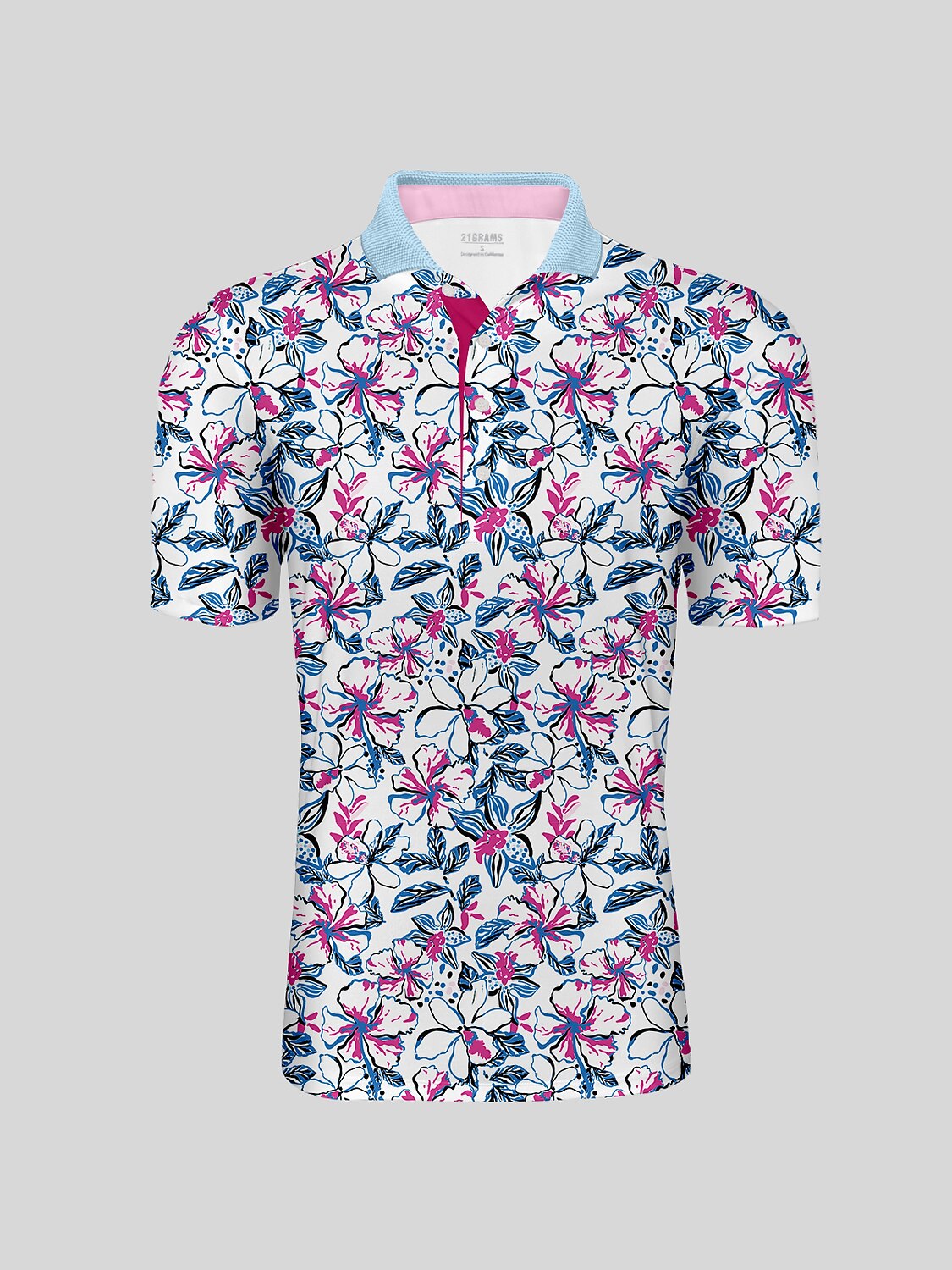 Botanical Energy Herren-Poloshirt mit Rippkragen, UPF50+