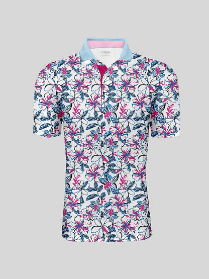 Botanical Energy Herren-Poloshirt mit Rippkragen, UPF50+